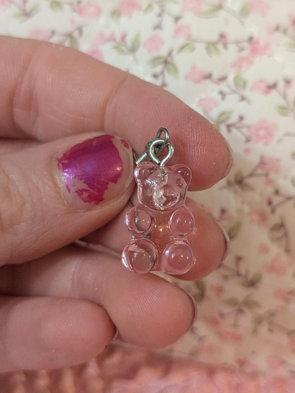 Pink Gummy Bear earrings